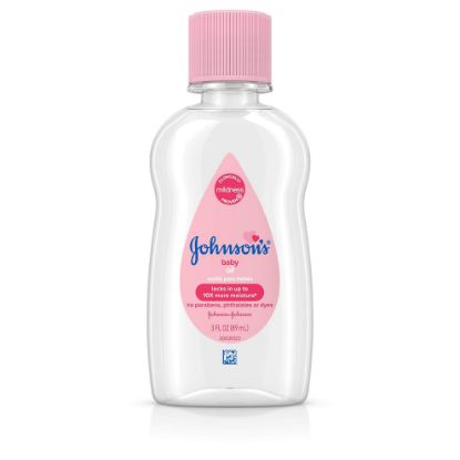 Picture of Johnson's Baby Oil, Pure Mineral Oil to Prevent Moisture Loss, Original 3 fl. oz
