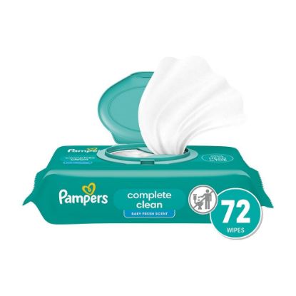 Picture of Pampers Baby Wipes Complete Clean Baby Fresh, Scented Baby Wipes, Gently Cleaning Wipes, 72 Baby Wipes Total (1 Flip-Top Packs)