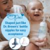 Picture of Dr. Brown's HappyPaci 100% Silicone Baby Pacifier, Contoured One-Piece Design, White, Blue, Light Blue, 0-6m, BPA-Free, 3 Pack
