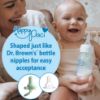 Picture of Dr. Brown's HappyPaci 100% Silicone Baby Pacifier, Contoured One-Piece Design, Cool Gray, Green, Ecru, 0-6m, BPA-Free, 3 Pack