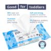 Picture of Pura Flushable Toddler Wipes 1 x 60 Wipes, 100% Plastic Free, 99% Water, Hypoallergenic & Fragrance Free, Totally Chlorine Free, Kids Toilet Wipes, Sensitive Skin