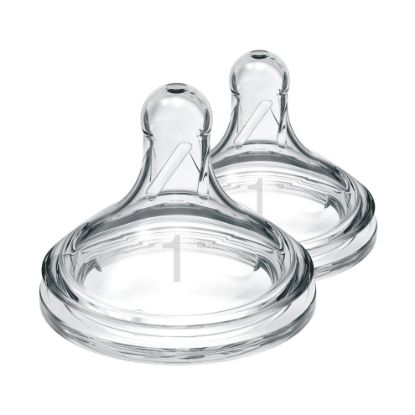 Picture of Dr. Brown's Natural Flow Level 1, Wide-Neck Baby Bottle Nipple, Slow Flow, 100% Silicone, 0m+ , 2 Count (Pack of 1)