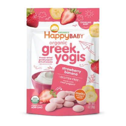 Picture of Happy Baby Organics Greek Yogis Freeze-Dried Greek Yogurt and Fruit Snacks, Strawberry Banana, 1 Ounce (Pack of 1) packaging may vary