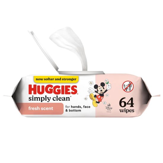 Picture of Huggies Simply Clean Fresh Scent Baby Wipes, 1 Flip-Top Pack (64 Wipes Total), Packaging May Vary