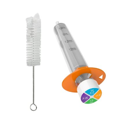 Picture of EZY DOSE Kids Baby Oral Syringe & Dispenser with Cleaning Brush, True Easy Design for Liquid Medicine, Easy to Control, 10 mL/2 TSP Color Coded, BPA Free, Made in the USA