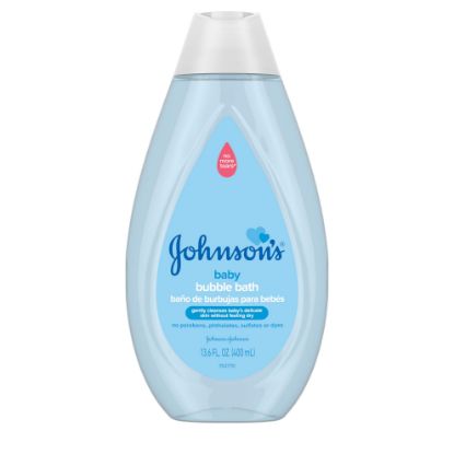 Picture of Johnson's Baby Bubble Bath for Gentle Baby Skin Care, Paraben-Free, Pediatrician-Tested, Hypoallergenic, Tear-Free, Dye-Phthalate & Sulfate-Free, 13.6 Fl Oz