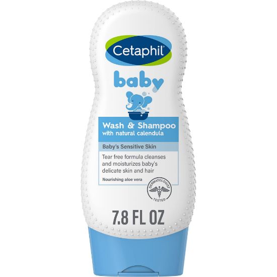 Picture of Cetaphil Baby Shampoo and Body Wash with Organic Calendula, Tear Free, Hypoallergenic, Ideal for Everyday Use, Dermatologist Tested, 7.8oz