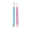 Picture of Nuby Pacifinder Baby Pacifier Clip - (2-Pack) - Pacifier Holder Clip with Convenient Hook Loop - Green Dots and Pink XOs