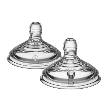 Picture of Tommee Tippee Closer to Nature Baby Bottle Nipples, Breast-like, Anti-Colic Valve, Soft Silicone, Fast Flow, 3m+, 2 Count