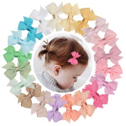Picture of CÉLLOT Hair Clips for Girls - 20PCS Fully Lined Hair Bows Alligator Clips for Toddlers, Kids, Infants, and Babies