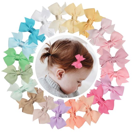 Picture of CÉLLOT Hair Clips for Girls - 20PCS Fully Lined Hair Bows Alligator Clips for Toddlers, Kids, Infants, and Babies