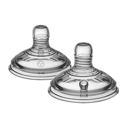 Picture of Tommee Tippee Natural Start Baby Bottle Nipples, Thicker Feed, 6m+, Pack of 2 Soft Silicone Breast-Like Bottle Nipples for a Natural Latch with Anti-Colic Valve