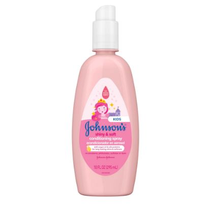 Picture of Johnson's Kids Shiny & Soft Hair Conditioning Spray with Argan Oil & Silk Proteins, Tear-Free Conditioning Spray for Shine & Softness, Gentle for Toddler Haircare, 10 fl. oz