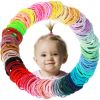 Picture of 200PCS Small Hair Ties,No Crease Baby Hair Ties,Elastic Hair Ponytail Holder Hair Accessories for Baby Girls Infants Toddlers Kids