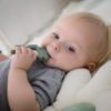 Picture of Moonkie Teething Toy, Safe & Easy to Hold BPA Free Silicone Baby Soothing Teethers, Prevent Finger Sucking Teether Toys Best for Babies 0-6 6-12 Months (Crocodile Misty Purple)