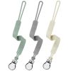 Picture of Silicone Pacifier Clip, Seposeve Pack of 3 Baby Pacifier Teether Clip with 4 Texture, Soft Flexible Silicone Pacifier Leashes & Cases for Boy and Girl, Keeps Pacifier Clean, Green Grey White