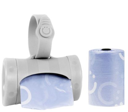 Picture of Ubbi Retractable On the Go Bag Dispenser for Travel, Diaper Bag Accessory Must Have for Newborn, Helpful Item, Baby Gift, Lavender Scented, Gray