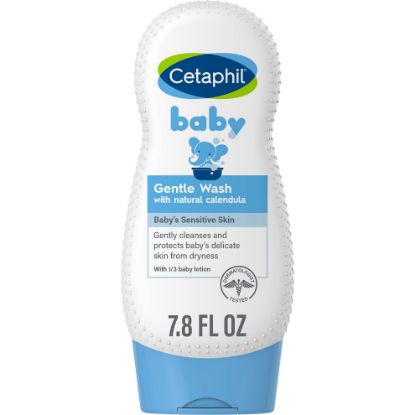Picture of Cetaphil Baby Body Wash with Half Baby Lotion, Gentle Wash with Organic Calendula, Soothes Dry, Sensitive Skin for Everyday Use, Gentle Fragrance, Soap Free, Hypoallergenic, 7.8oz