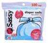 Picture of Sassy 100 Count Disposable Diaper Sacks, Powder Scented, 4-25 Sacks per Roll, Easy-to-Tie, Diaper Disposal or Pet Waste Bags