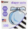 Picture of Sassy 100 Count Disposable Diaper Sacks, Powder Scented, 4-25 Sacks per Roll, Easy-to-Tie, Diaper Disposal or Pet Waste Bags