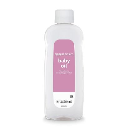Picture of Amazon Basics Baby Oil, Mild & Gentle, Dermatologist Tested, Lightly Scented, 14 Fluid Ounces (Previously Solimo)
