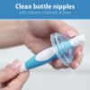 Picture of Dr. Brown's Reusable Sponge Baby Bottle Cleaning Brush with Suction Cup Stand, Scrubber and Nipple Cleaner, Blue 1-Pack