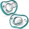 Picture of Nanobebe Baby Pacifiers 0-3 Month - Orthodontic, Curves Comfortably with Face Contour, Award Winning for Breastfeeding Babies, 100% Silicone, Perfect Baby Registry Gift 2pk,Teal