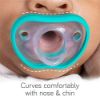 Picture of Nanobebe Baby Pacifiers 0-3 Month - Orthodontic, Curves Comfortably with Face Contour, Award Winning for Breastfeeding Babies, 100% Silicone, Perfect Baby Registry Gift 2pk,Teal