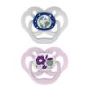 Picture of Dr. Brown's Advantage Glow-in-the-Dark Baby Pacifier, Fully Symmetrical Soother with Soft Silicone Bulb, Purple Nature, 6-18m, BPA Free, 2 Pack