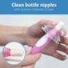 Picture of Dr. Brown's Reusable Sponge Baby Bottle Cleaning Brush with Suction Cup Stand, Scrubber and Nipple Cleaner, Pink 1-Pack
