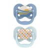 Picture of Dr. Brown's Advantage Baby Pacifier, Fully Symmetrical Soother with Soft Silicone Bulb, Blue Sunrise, 0-6m, BPA Free, 2 Pack