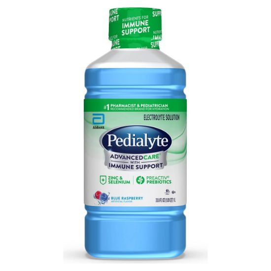 Picture of Pedialyte Advancedcare Blue Raspberry Electrolyte Solution, 33.8 Fl Oz Bottle