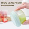 Picture of [4 Pack] 4 oz Small Containers with Lids, Reusable Plastic Containers for Snack and Puree, Salad Dressing Container to Go, Deli Containers, Freezer Condiment Containers, Dishwasher Safe, BPA Free