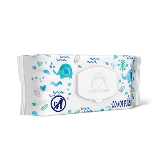 Picture of Amazon Brand - Mama Bear 99% Water Baby Wipes, Hypoallergenic, Fragrance Free, 72 Count