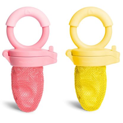 Picture of Munchkin Baby Feeder for Fresh Food and Fruit, 2 Pack, Coral/Yellow
