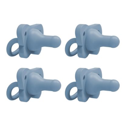 Picture of Dr. Brown's HappyPaci 100% Silicone Baby Pacifier, Contoured One-Piece Design, Blue, 0-6m, BPA-Free, 4 Pack