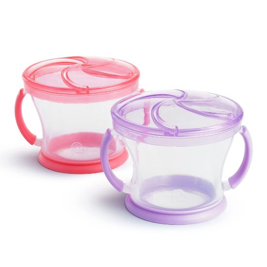 Picture of Munchkin® Snack Catcher® Toddler Snack Cups, 2 Pack, Pink/Purple