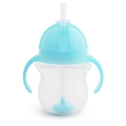 Picture of Munchkin Any Angle Sippy Cup for Toddlers, Spill Proof Weighted Straw Cup with Transition Handles for Babies 6 Months and Up, 7 Ounce, Blue