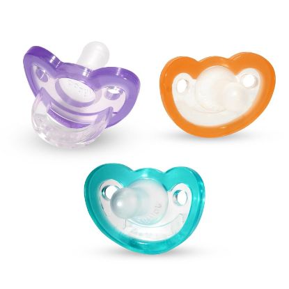 Picture of RaZbaby Jollypop Pacifier for Newborns & Up, USA Made, Natural Shaped Orthodontic Binky, Lovingly Shared in NICUs & Hospitals Worldwide, Medical-Grade 100% BPA-Free - 0-3 Months, 3 Pack - Variety