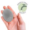 Picture of S&T INC. Exfoliating and Massaging Cradle Cap Bath Brushes for Baby, Silicone - 2 Inch x 2.5 Inch, Grey and Teal, 2 Pack