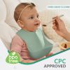 Picture of Cuddle Campus Set of 3 Silicone Bibs for Babies & Toddlers,Soft Adjustable Bibs with Pocket Food Catcher for Baby Girl,Boy(Set 1)