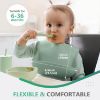 Picture of Cuddle Campus Set of 3 Silicone Bibs for Babies & Toddlers,Soft Adjustable Bibs with Pocket Food Catcher for Baby Girl,Boy(Set 1)
