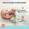 Picture of RaZbaby Soft Silicone Infant & Baby 3M+ Teether Toy Berrybumps Textured Teething Relief Pacifier - Soothes Sore Gums - Hands-Free & Easy-to-Hold Fruit-Shaped RaZberry Design, BPA Free - Blue
