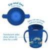 Picture of Dr. Brown’s Milestones Cheers 360 Cup Spoutless Transition Cup with Handles for Easy Grip and Leak-Free Learning, Blue Safari, 7 oz/200 mL