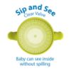 Picture of Dr Brown's Milestones Cheers 360 Cup Spoutless Transition Cup with Handles for Easy Grip & Leak-Free Learning, Green, 7oz/200mL, 6m+
