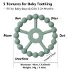 Picture of 3 Pack Ring Teether Baby Infant Toys, Silicone Teething Ring Toys for Babies 0-6 Months, Seposeve Baby Teethers 6-12 Months 12-24 Months, Easy to Grasp Toy, Baby Teething Relief, Brown Green Blue
