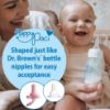Picture of Dr. Brown's HappyPaci 100% Silicone Baby Pacifier, Contoured One-Piece Design, Blue, 0-6m, BPA-Free, 4 Pack