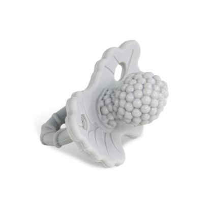 Picture of RaZbaby RaZberry Silicone Teether Pacifier - Teething Relief for Infants, Food-Grade, BPA-Free, Hands-Free Design, Natural Berrybumps Fruit Texture for Sensory Development, Freezable - Cookies & Cream