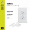 Picture of Power Gear Outlet Covers Baby Proofing Child Proof Plug Covers for Electrical Outlets Easy Install Outlet Plug Covers UL Listed Shock Prevention Clear 51175 30 Count
