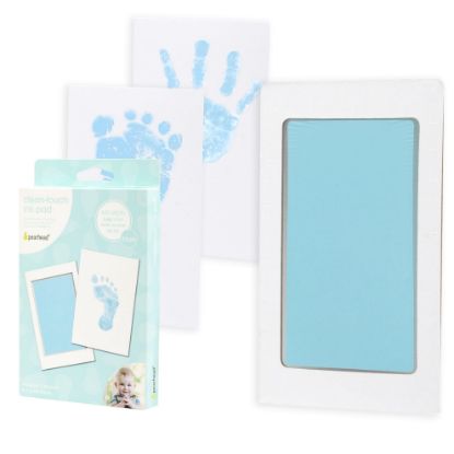 Picture of Pearhead Newborn Baby Handprint and Footprint Kit - No Mess Clean-Touch Ink Pad with Impression Cards, Baby Boy Keepsake, Perfect Keepsake for Family, Acid-Free, Blue